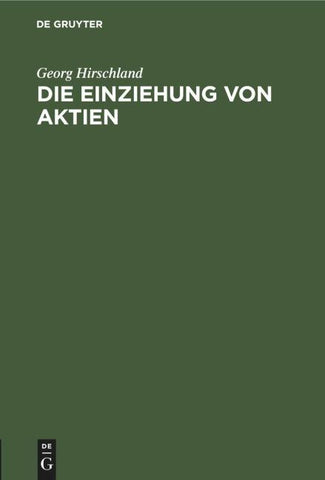 Die Einziehung von Aktien