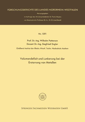 Volumendefizit und Lunkerung bei der Erstarrung von Metallen