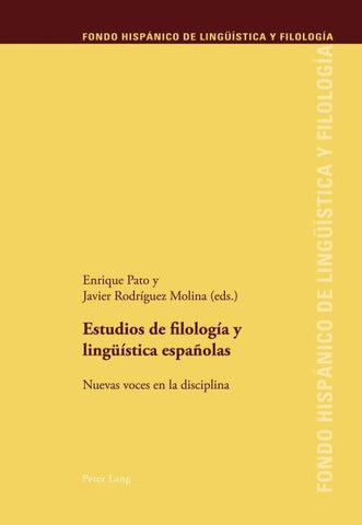 Estudios de filología y lingueística españolas