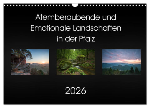 Atemberaubende und Emotionale Landschaften in der Pfalz (Wandkalender 2026 DIN A3 quer), CALVENDO Monatskalender