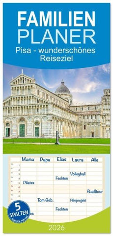 Familienplaner 2026 - Pisa - wunderschönes Reiseziel mit 5 Spalten (Wandkalender, 21 x 45 cm) CALVENDO