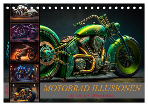 Motorrad illusionen (Tischkalender 2026 DIN A5 quer), CALVENDO Monatskalender