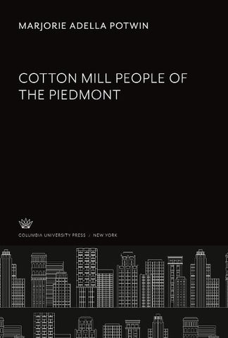 Cotton Mill People of the Piedmont