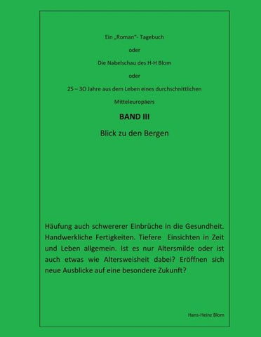 Die Nabelschau des H-H Blom - Band III