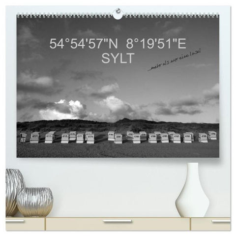 54°54'57"N 8°19'51"E SYLT (hochwertiger Premium Wandkalender 2026 DIN A2 quer), Kunstdruck in Hochglanz