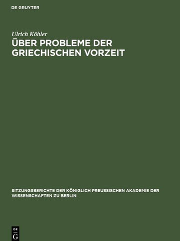 Über Probleme der griechischen Vorzeit