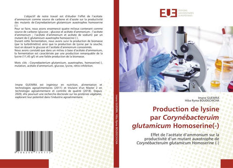 Production de lysine par Corynébacteruim glutamicum Homoserine(-)