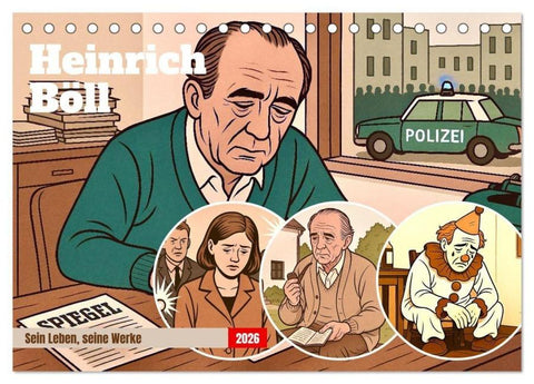 Heinrich Böll (Tischkalender 2026 DIN A5 quer), CALVENDO Monatskalender