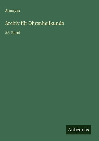 Archiv für Ohrenheilkunde