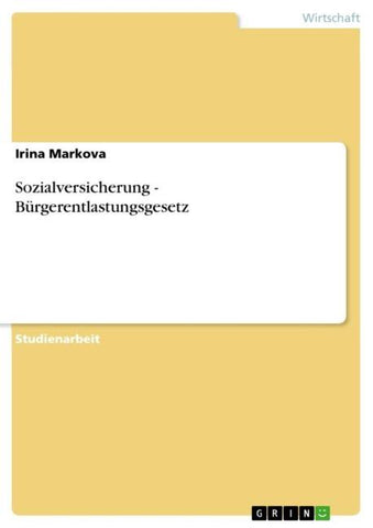 Sozialversicherung - Bürgerentlastungsgesetz