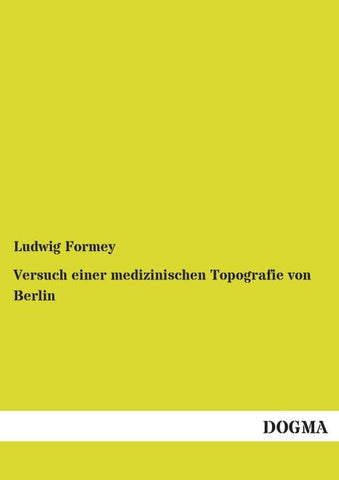 Versuch einer medizinischen Topografie von Berlin