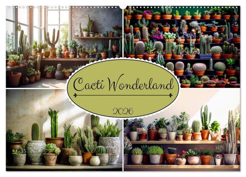 Cacti Wonderland (Wall Calendar 2026 DIN A2 landscape), CALVENDO 12 Month Wall Calendar