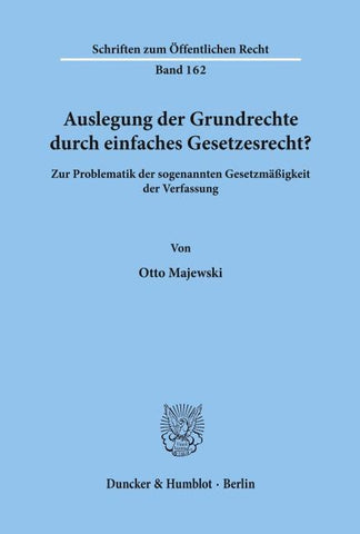 Auslegung der Grundrechte durch einfaches Gesetzesrecht?