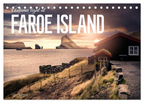 Autumn light at Faroe island (Desk Calendar 2026 DIN A5 landscape), CALVENDO 12 Month DeskCalendar