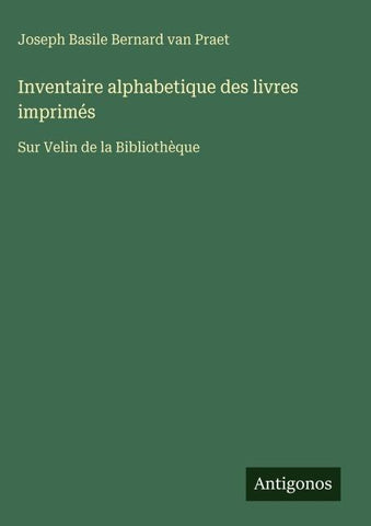 Inventaire alphabetique des livres imprimés