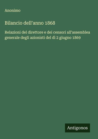 Bilancio dell'anno 1868