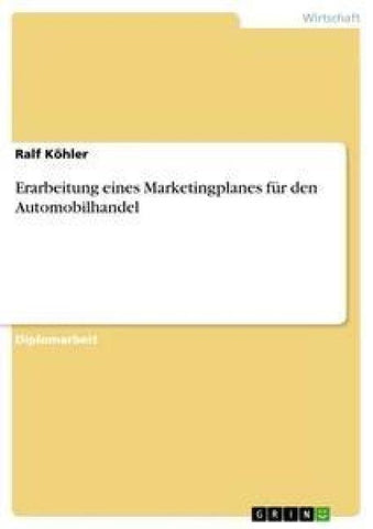 Erarbeitung eines Marketingplanes für den Automobilhandel