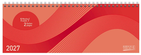 Tischkalender quer Professional Colourlux 2027 rot
