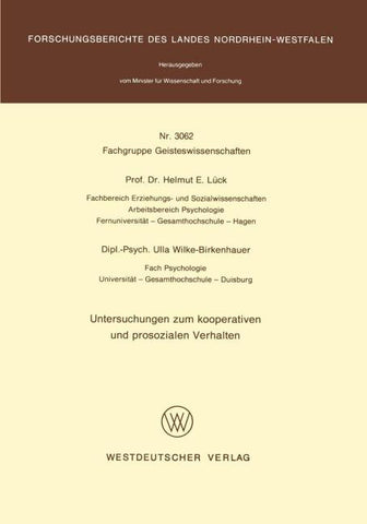Untersuchungen zum kooperativen und prosozialen Verhalten