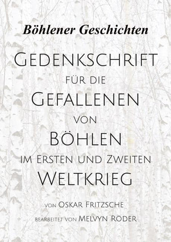 Gedenkschrift für die Gefallenen von Böhlen im Ersten und Zweiten Weltkrieg