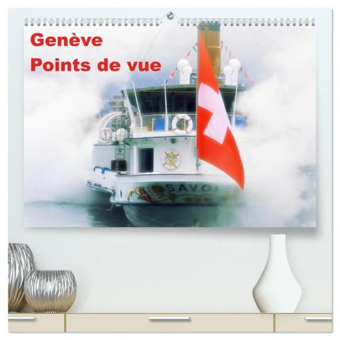Genève Points de vue (Calendrier mural 2026 DIN A2 vertical) calendrier de bureau