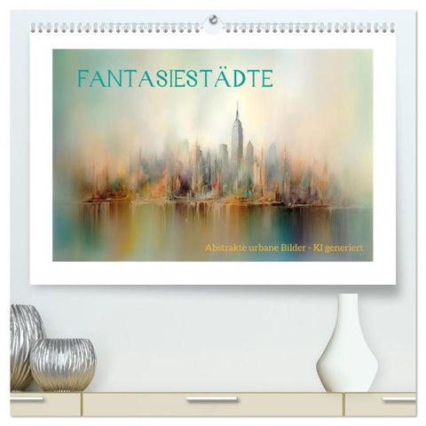 Fantasiestädte (hochwertiger Premium Wandkalender 2026 DIN A2 quer), Kunstdruck in Hochglanz