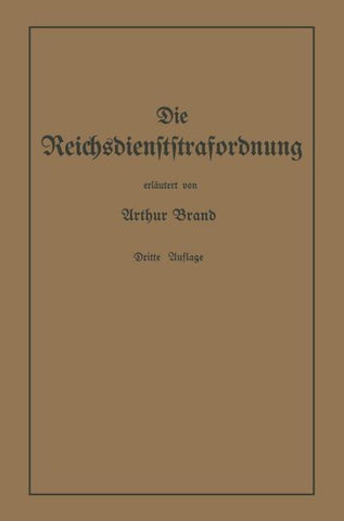 Die Reichsdienststrafordnung (RDStO)
