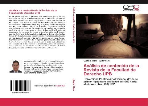 Análisis de contenido de la Revista de la Facultad de Derecho UPB