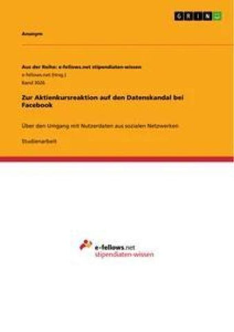 Zur Aktienkursreaktion auf den Datenskandal bei Facebook