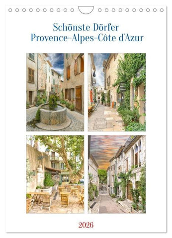 Schönste Dörfer - Provence-Alpes-Côte d'Azur (Wandkalender 2026 DIN A4 hoch), CALVENDO Monatskalender