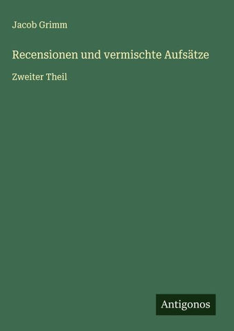 Recensionen und vermischte Aufsätze