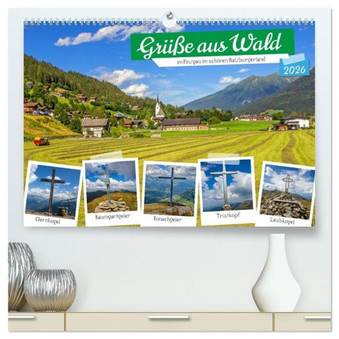 Grüße aus Wald (hochwertiger Premium Wandkalender 2026 DIN A2 quer), Kunstdruck in Hochglanz