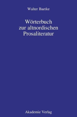 Wörterbuch zur altnordischen Prosaliteratur