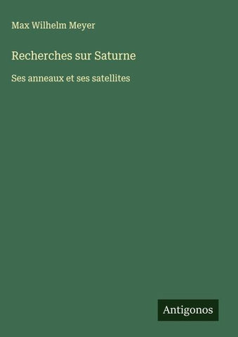 Recherches sur Saturne