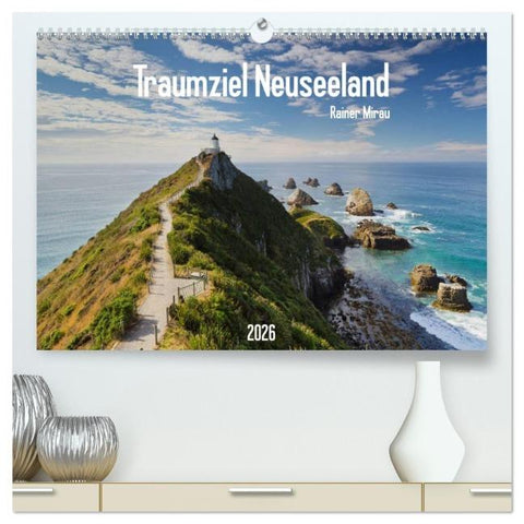Traumziel Neuseeland 2026 (hochwertiger Premium Wandkalender 2026 DIN A2 quer), Kunstdruck in Hochglanz