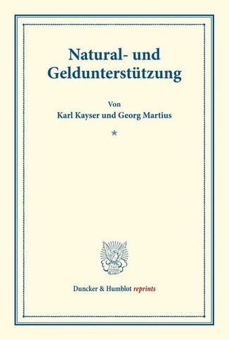 Natural- und Geldunterstützung.