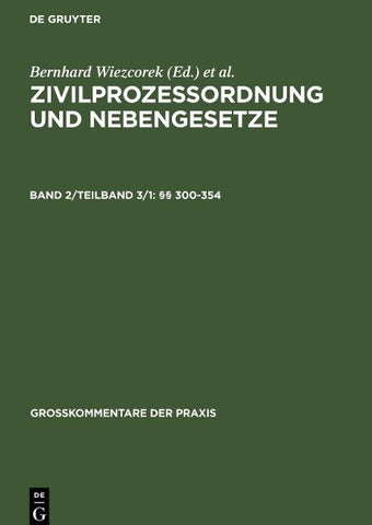 Zivilprozessordnung und Nebengesetze / §§ 300-354