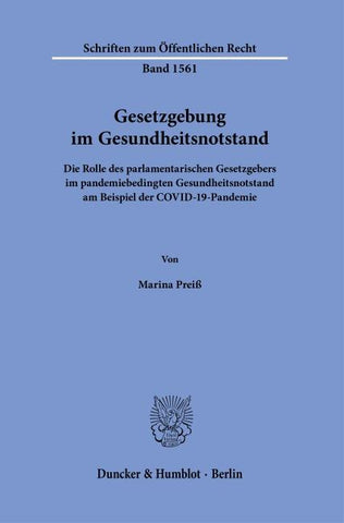 Gesetzgebung im Gesundheitsnotstand