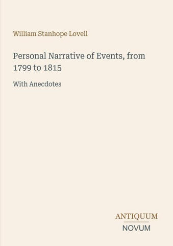 Personal Narrative of Events, from 1799 to 1815