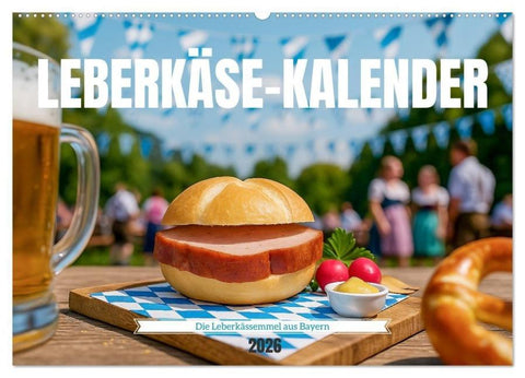 Leberkäse-Kalender - Die Leberkässemmel aus Bayern (Wandkalender 2026 DIN A2 quer), CALVENDO Monatskalender
