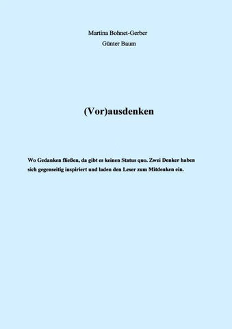 (Vor) ausdenken