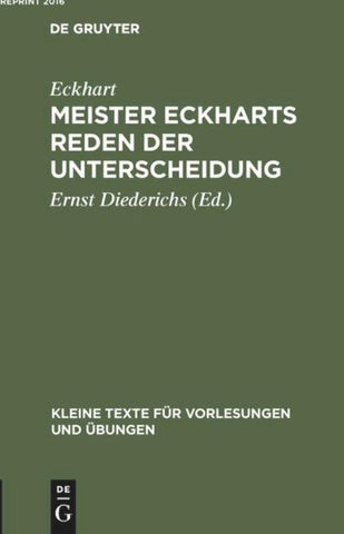 Meister Eckharts Reden der Unterscheidung