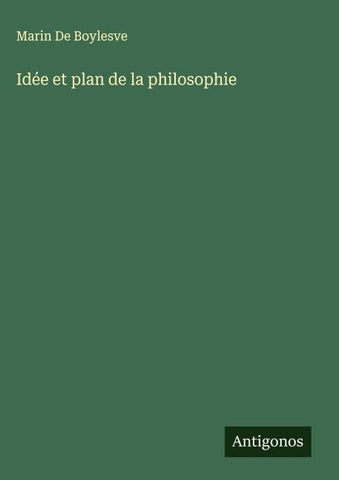 Idée et plan de la philosophie