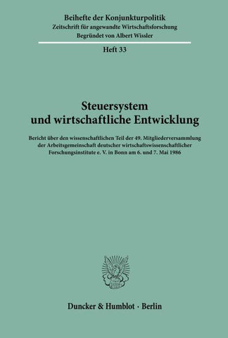 Steuersystem und wirtschaftliche Entwicklung.