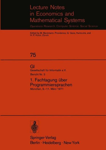 1. Fachtagung über Programmiersprachen