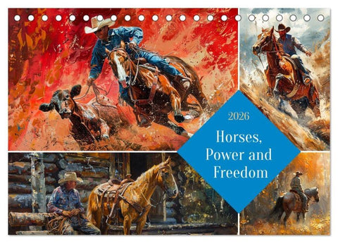 Horses, Power and Freedom (Desk Calendar 2026 DIN A5 landscape), CALVENDO 12 Month DeskCalendar