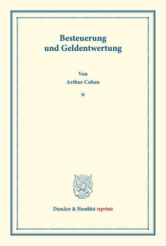 Besteuerung und Geldentwertung.