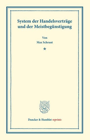 System der Handelsverträge und der Meistbegünstigung