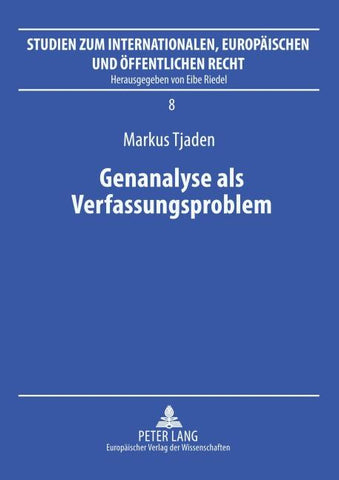 Genanalyse als Verfassungsproblem