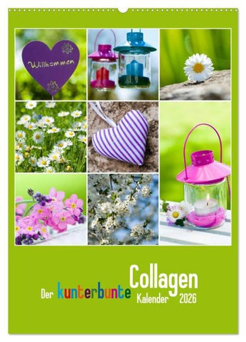 Der kunterbunte Collagen Kalender (Wandkalender 2026 DIN A2 hoch), CALVENDO Monatskalender